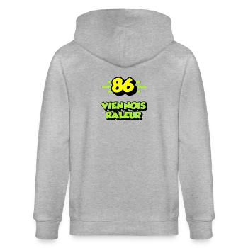 Klagende Wiener - Stanley/Stella Unisex Bio-Kapuzenjacke CULTIVATOR  - Grau meliert - Hinten - Luana (180cm)