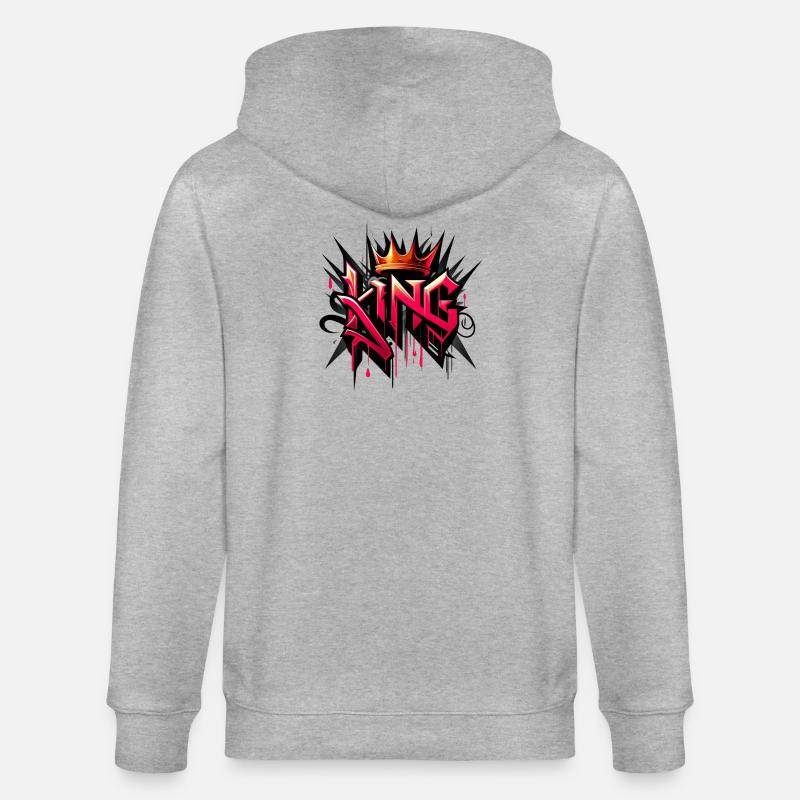 King 1 - Stanley/Stella Unisex Bio-Kapuzenjacke CULTIVATOR  - Grau meliert
