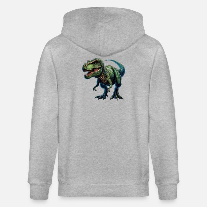 Dinosaurier - Stanley/Stella Unisex Bio-Kapuzenjacke CULTIVATOR - Grau meliert