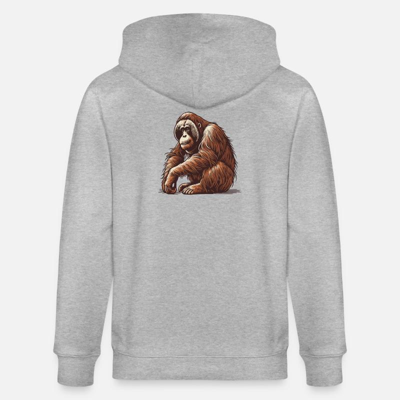 Orang-outan - Veste à capuche bio CULTIVATOR Stanley/Stella Unisexe - gris chiné