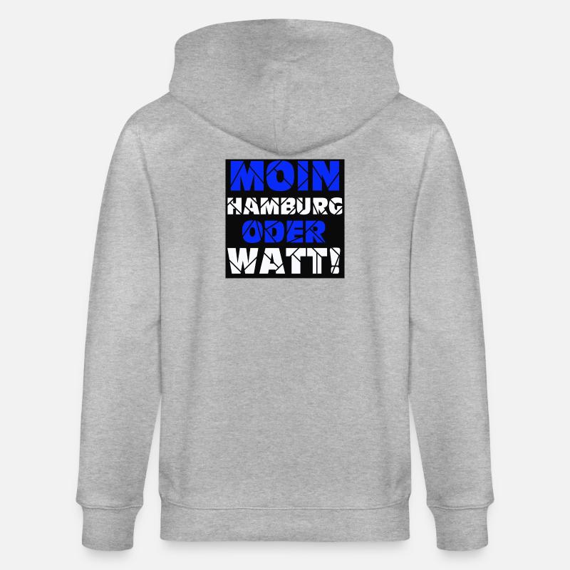 Hamburg , Moin oder watt (25) - Stanley/Stella Unisex Bio-Kapuzenjacke CULTIVATOR  - Grau meliert