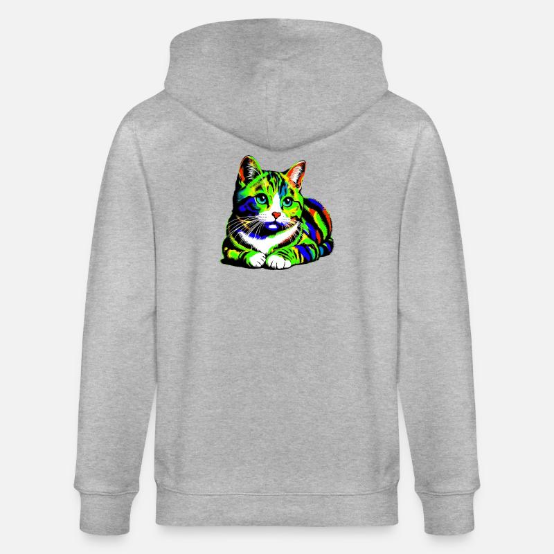 Chat - Veste à capuche bio CULTIVATOR Stanley/Stella Unisexe - gris chiné