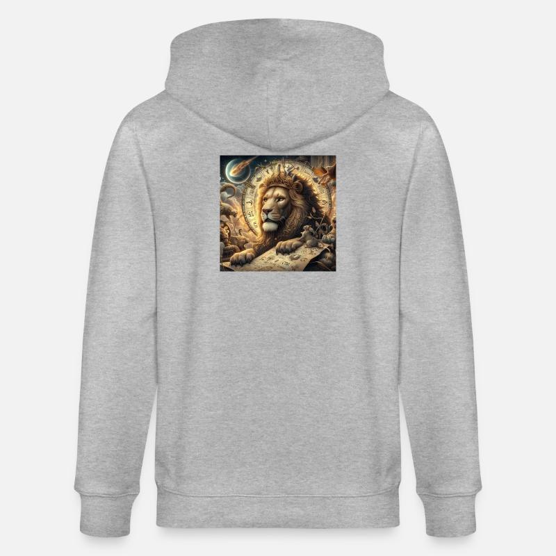 LÖWE \ Sternzeichen - Stanley/Stella Unisex Bio-Kapuzenjacke CULTIVATOR  - Grau meliert