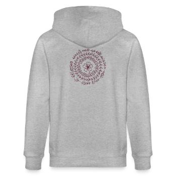 Blumen Spiral Mandala - Stanley/Stella Unisex Bio-Kapuzenjacke CULTIVATOR  - Grau meliert - Hinten - Luana (180cm)