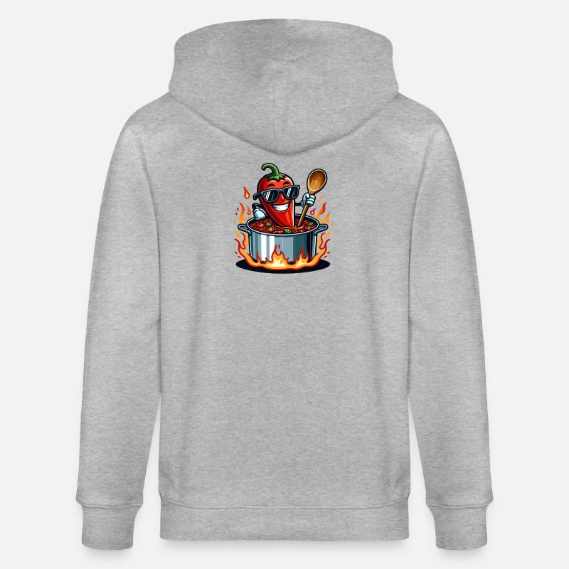 Cuisiner avec le feu - Veste à capuche bio CULTIVATOR Stanley/Stella Unisexe - gris chiné