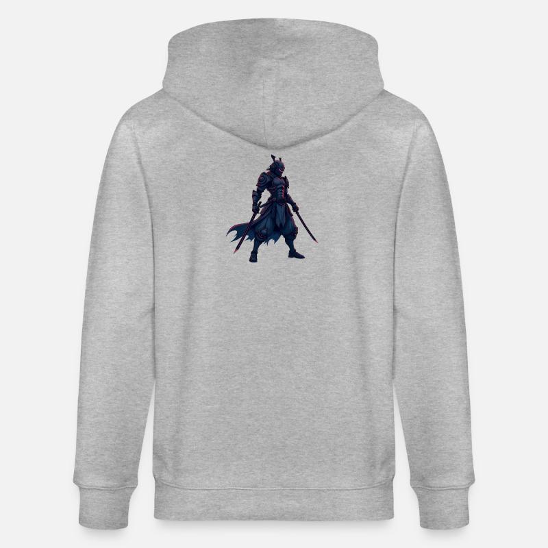 Cyber Samurai Krieger Illustration - Stanley/Stella Unisex Bio-Kapuzenjacke CULTIVATOR  - Grau meliert