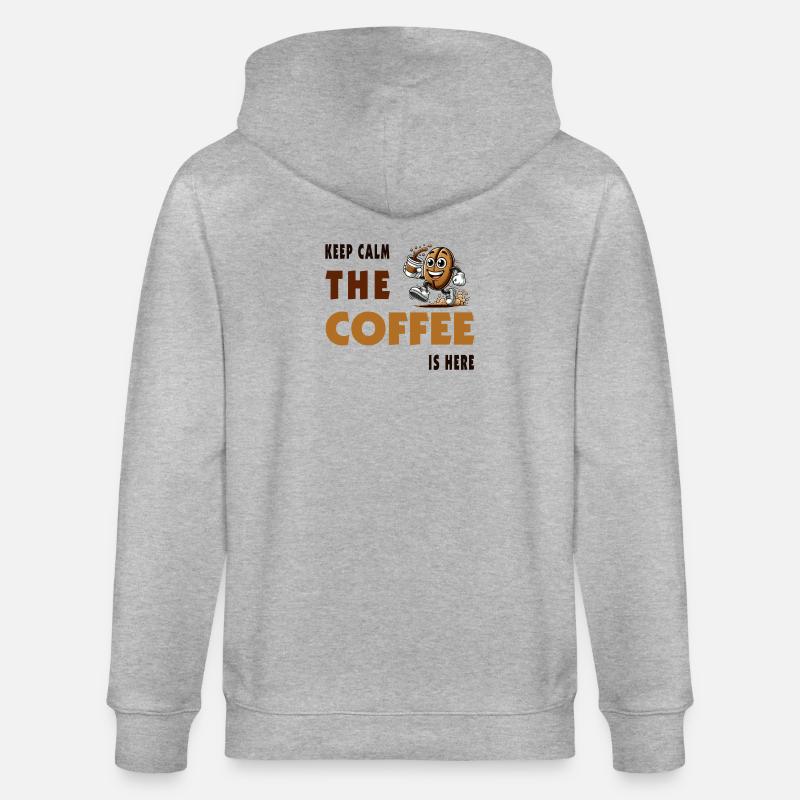 Keep Calm – The Coffee Is Here - Stanley/Stella Unisex Bio-Kapuzenjacke CULTIVATOR  - Grau meliert