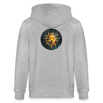 Sonne - Stanley/Stella Unisex Bio-Kapuzenjacke CULTIVATOR  - Grau meliert - Hinten - Luana (180cm)