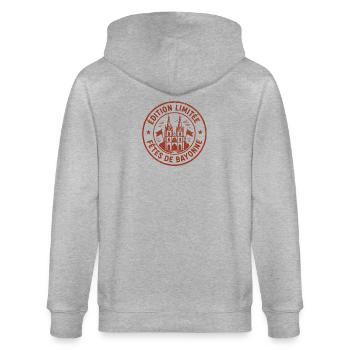 Fêtes de Bayonne édition limitée - Veste à capuche bio CULTIVATOR Stanley/Stella Unisexe - gris chiné - Dos - Luana (180cm)