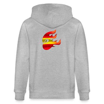 Drapeau de l’Espagne - Espagne - Ninja - Veste à capuche bio CULTIVATOR Stanley/Stella Unisexe - gris chiné - Dos - Luana (180cm)