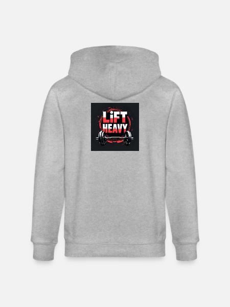 Motivational design for the gym - Stanley/Stella CULTIVATOR Unisex Organic Hooded Jacket - heather grey