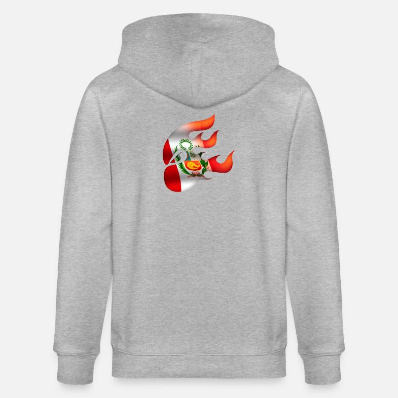 Drapeau du Pérou - Pérou - Ninja - Veste à capuche bio CULTIVATOR Stanley/Stella Unisexe - gris chiné