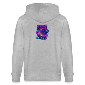Neon Rollschuhe Disco Design - Stanley/Stella Unisex Bio-Kapuzenjacke CULTIVATOR  - Grau meliert - Hinten - Luana (180cm)