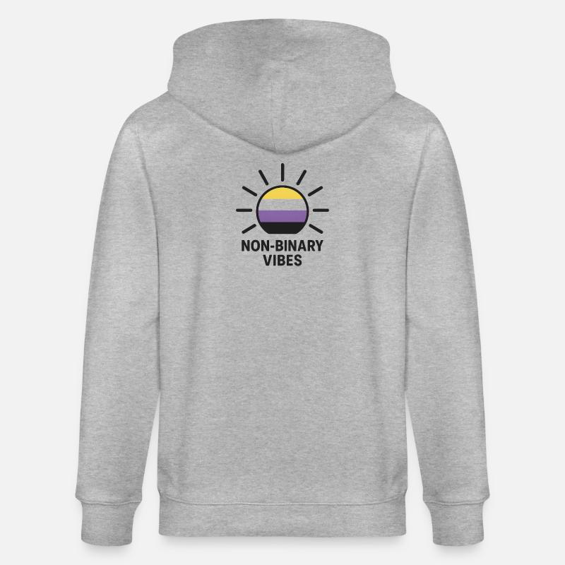 Non-Binary Vibes Sonnenlogo - Stanley/Stella Unisex Bio-Kapuzenjacke CULTIVATOR  - Grau meliert