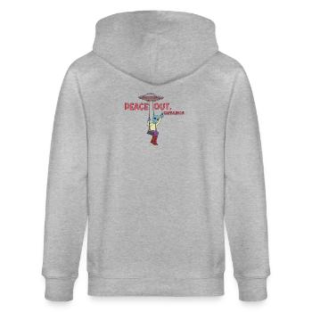 Paix à tous, Terriens ! Un OVNI extraterrestre - Veste à capuche bio CULTIVATOR Stanley/Stella Unisexe - gris chiné - Dos - Luana (180cm)
