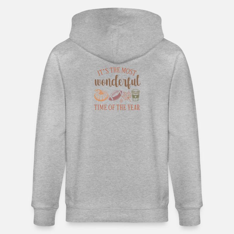 Automne douillet avec citrouille et café - Veste à capuche bio CULTIVATOR Stanley/Stella Unisexe - gris chiné