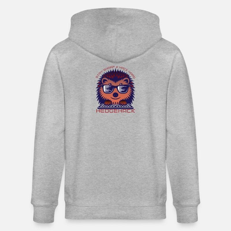 T-shirt Hérisson Coding Enthusiast - Veste à capuche bio CULTIVATOR Stanley/Stella Unisexe - gris chiné