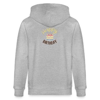 Happy birthday  - Veste à capuche bio CULTIVATOR Stanley/Stella Unisexe - gris chiné - Dos - Luana (180cm)