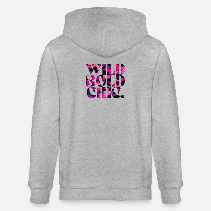 Wild Bold Chic Camo Muster Design - Stanley/Stella Unisex Bio-Kapuzenjacke CULTIVATOR  - Grau meliert