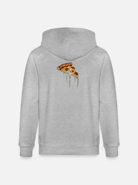 Pizza Mosaic: Artistic Stained Glass Design - Stanley/Stella CULTIVATOR Unisex Organic Hooded Jacket - heather grey