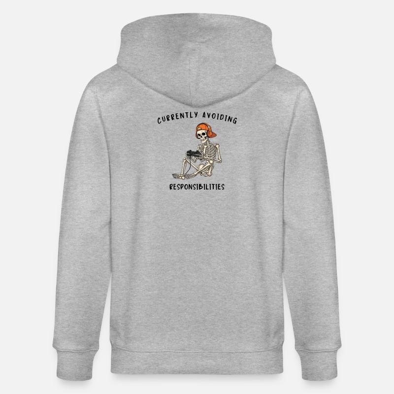 Skeleton Gaming Avoiding Responsibilities - Stanley/Stella Unisex Bio-Kapuzenjacke CULTIVATOR  - Grau meliert