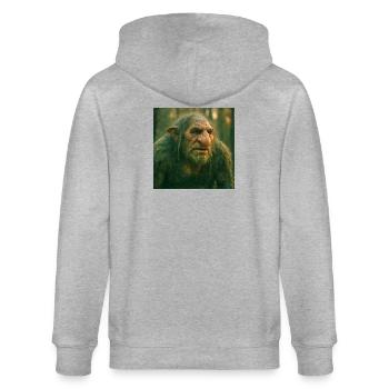 Norse mythology, creature, troll - Stanley/Stella CULTIVATOR  Unisex Organic Hooded Jacket - heather grey - Back - Luana (180cm)