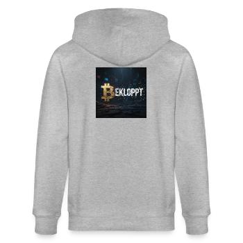 Bitcoin Explosion Crypto Chaos - Stanley/Stella CULTIVATOR  Unisex Organic Hooded Jacket - heather grey - Back - Luana (180cm)