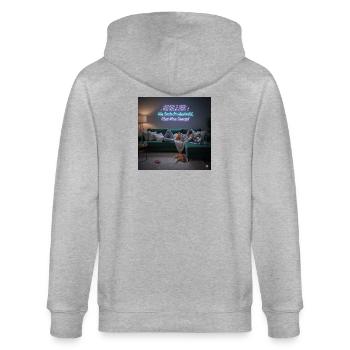 Chiller Neon Sofa: Produktivität entspannen - Stanley/Stella Unisex Bio-Kapuzenjacke CULTIVATOR  - Grau meliert - Hinten - Luana (180cm)
