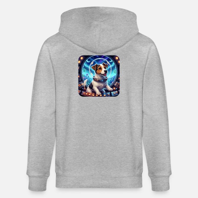 Chiot Cosmique dans la capsule spatiale - Veste à capuche bio CULTIVATOR Stanley/Stella Unisexe - gris chiné