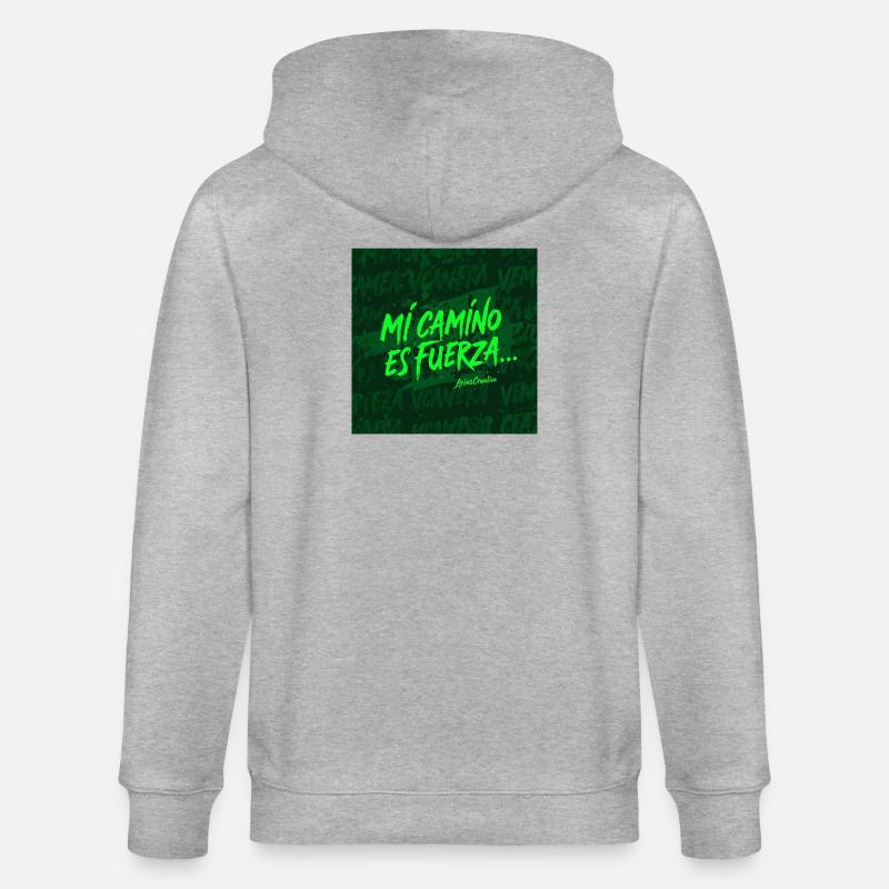 Mon chemin, c’est la force - Veste à capuche bio CULTIVATOR Stanley/Stella Unisexe - gris chiné