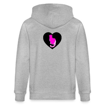 Katze - Stanley/Stella Unisex Bio-Kapuzenjacke CULTIVATOR  - Grau meliert - Hinten - Luana (180cm)