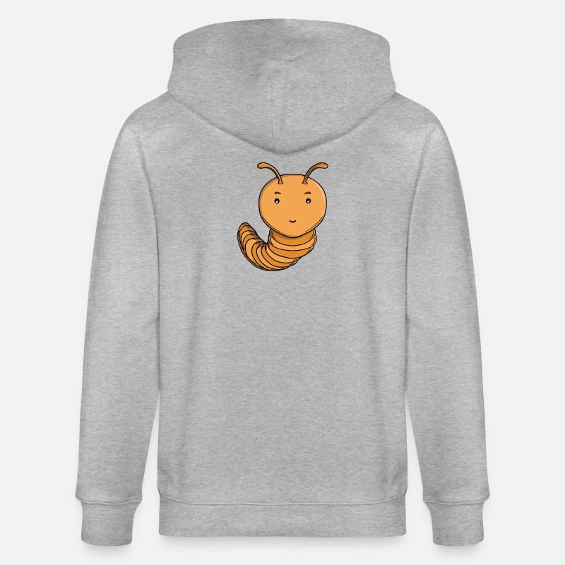 Mignonne Chenille Pourpre Pourpre Joyeuse Kawaii - Veste à capuche bio CULTIVATOR Stanley/Stella Unisexe - gris chiné