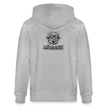 Mählanie Funny Sheep Pun Name Melanie - Stanley/Stella CULTIVATOR  Unisex Organic Hooded Jacket - heather grey - Back - Luana (180cm)