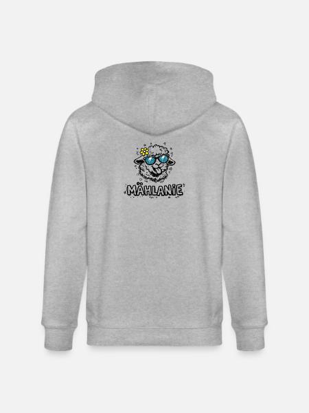 Mählanie Funny Sheep Pun Name Melanie - Stanley/Stella CULTIVATOR Unisex Organic Hooded Jacket - heather grey