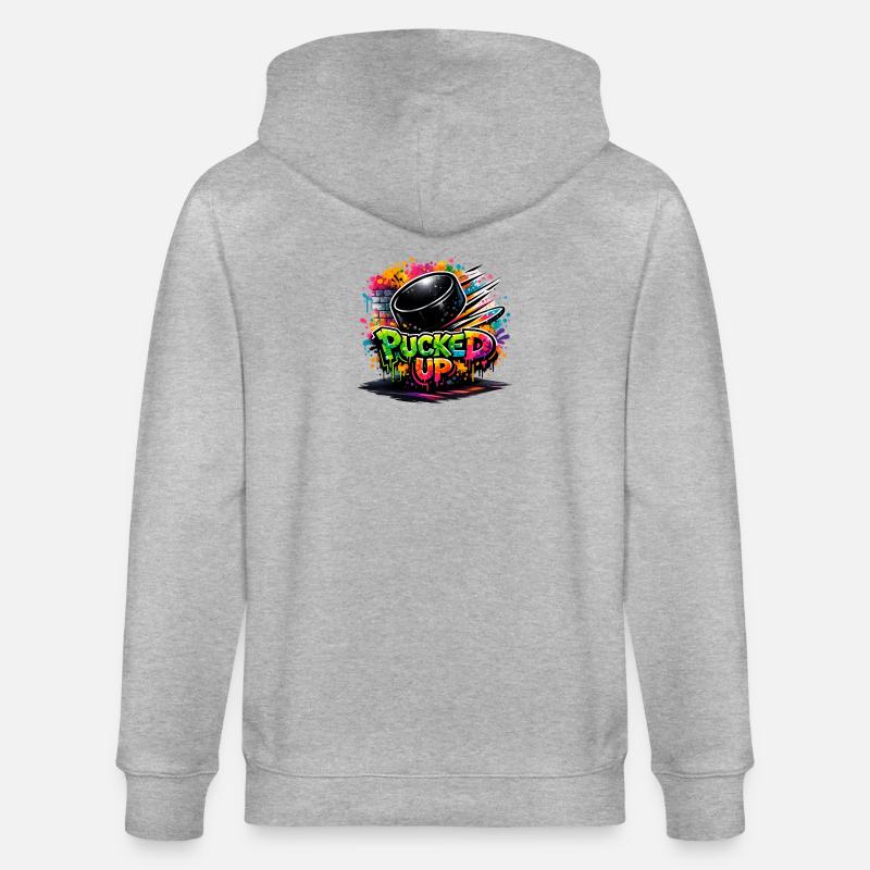Puck de graffiti complètement déformé - Veste à capuche bio CULTIVATOR Stanley/Stella Unisexe - gris chiné