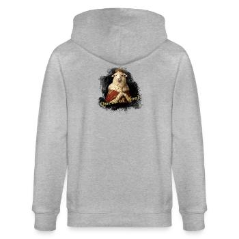 Königliche Wolle - Stanley/Stella Unisex Bio-Kapuzenjacke CULTIVATOR  - Grau meliert - Hinten - Luana (180cm)