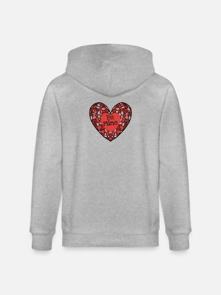 Be Mine Intricate Heart Mosaic - Stanley/Stella CULTIVATOR Unisex Organic Hooded Jacket - heather grey