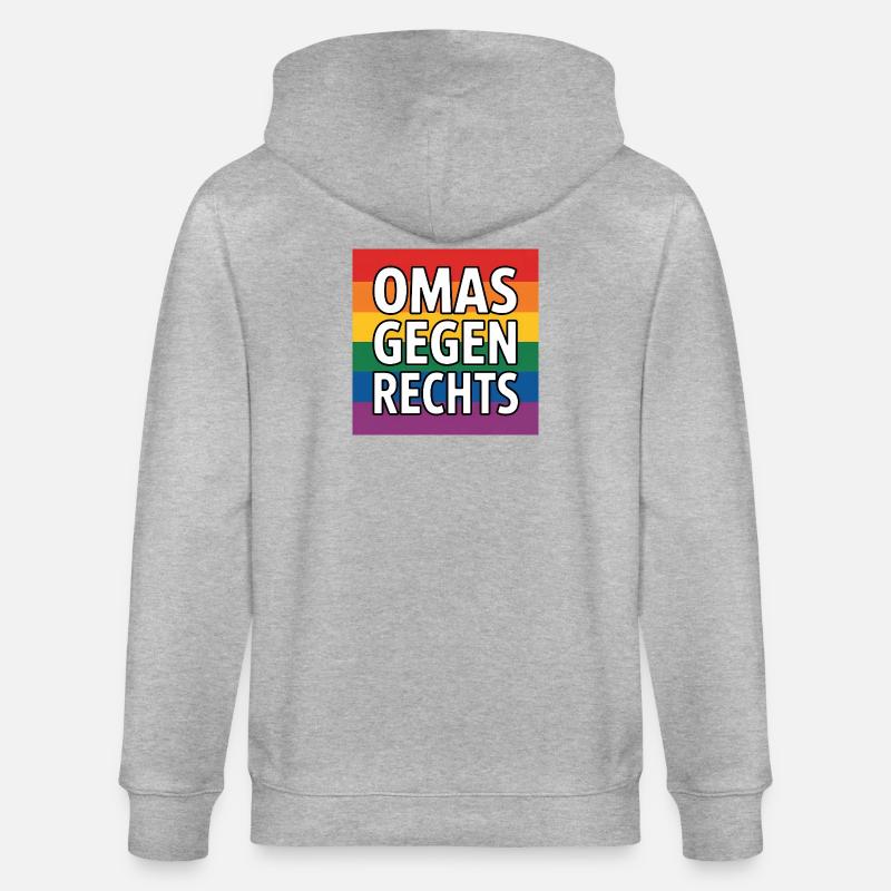 Omas gegen Rechts - Antifa Regenbogen Tee - Stanley/Stella Unisex Bio-Kapuzenjacke CULTIVATOR  - Grau meliert