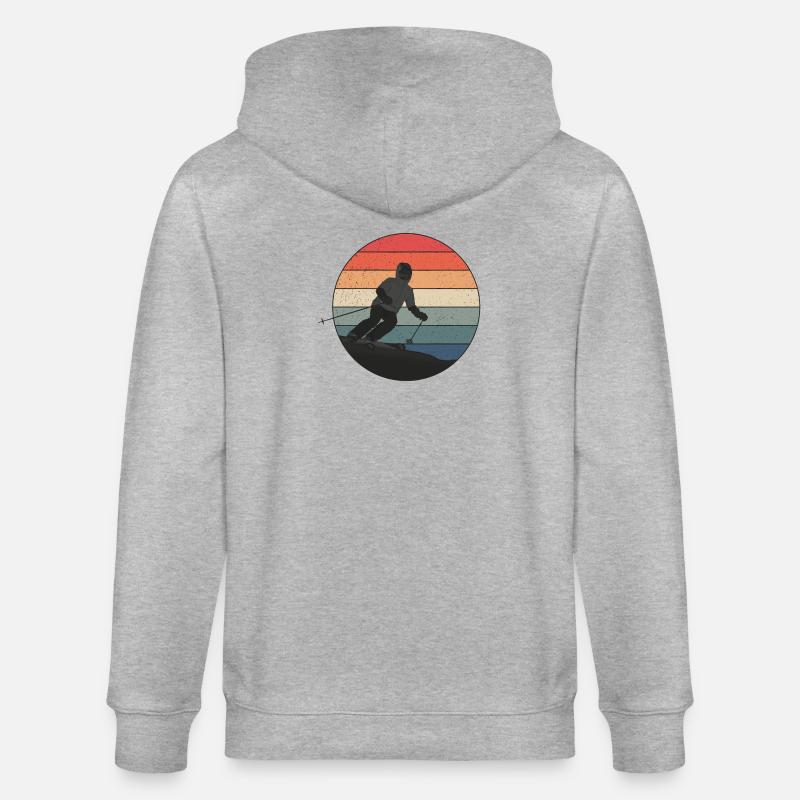 Descente skiée au coucher du soleil - Veste à capuche bio CULTIVATOR Stanley/Stella Unisexe - gris chiné