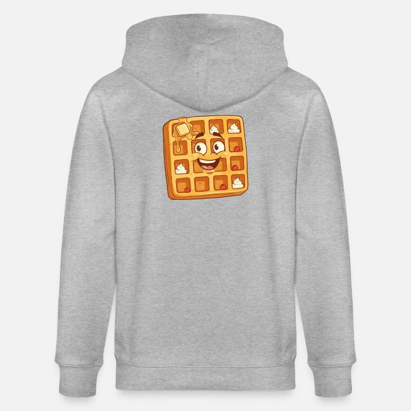 Dessin animé Happy Waffle Face - Veste à capuche bio CULTIVATOR Stanley/Stella Unisexe - gris chiné