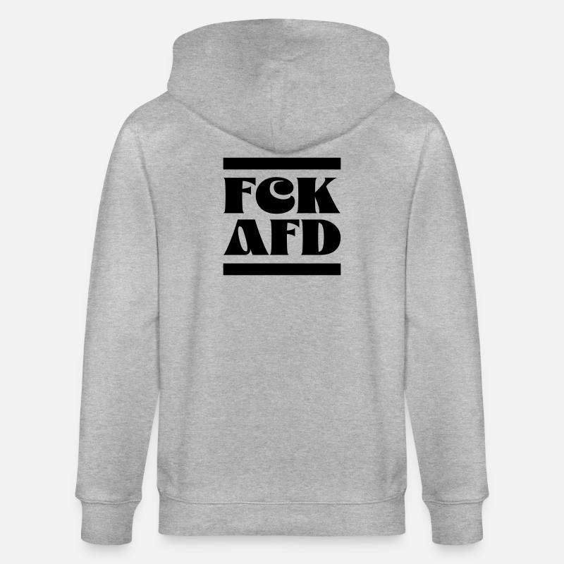 FCK AfD - Veste à capuche bio CULTIVATOR Stanley/Stella Unisexe - gris chiné
