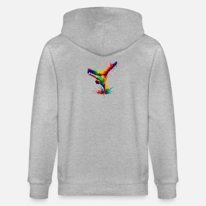 Main Danse Arc-en-Ciel Éclaboussée - Veste à capuche bio CULTIVATOR Stanley/Stella Unisexe - gris chiné