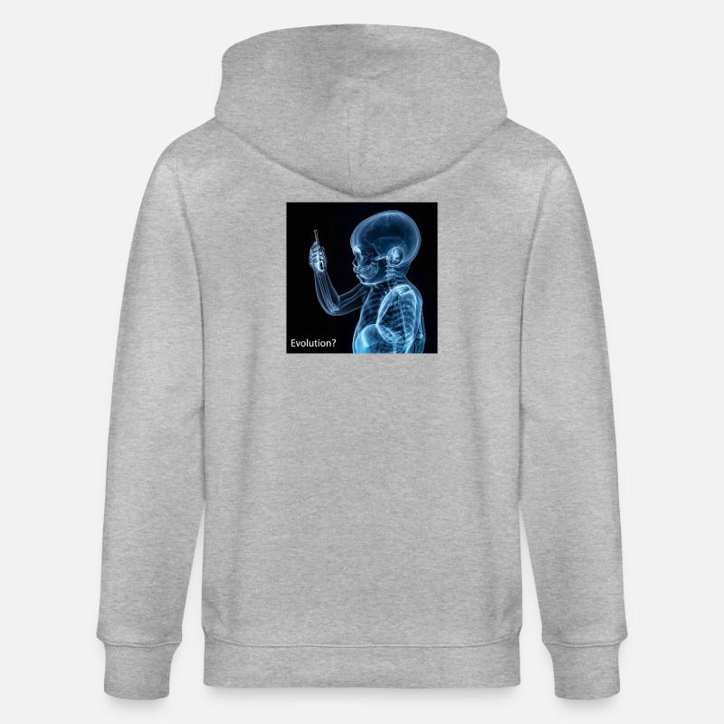 Évolution du smartphone - Veste à capuche bio CULTIVATOR Stanley/Stella Unisexe - gris chiné