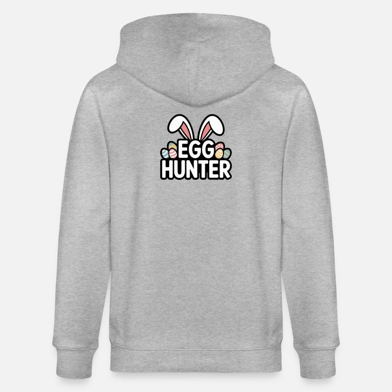 Egg Hunter Bunny – Easter Design - Stanley/Stella CULTIVATOR  Unisex Organic Hooded Jacket - heather grey