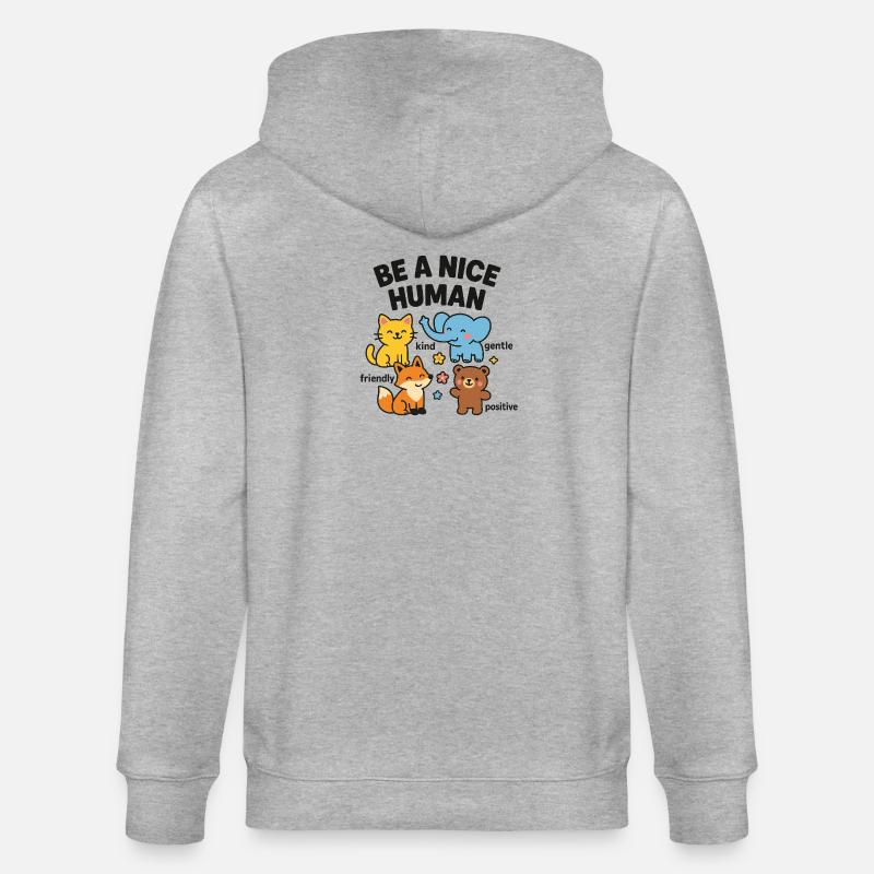 Sei ein netter Mensch – freundliche Tiere - Stanley/Stella Unisex Bio-Kapuzenjacke CULTIVATOR  - Grau meliert