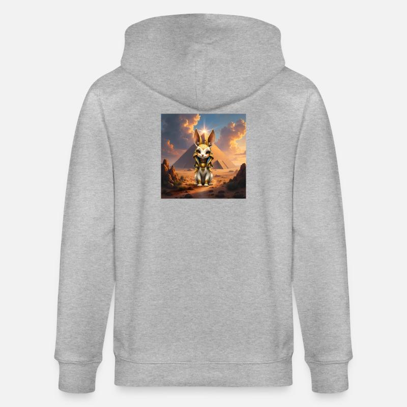 Lapin égyptien dans la pyramide - Veste à capuche bio CULTIVATOR Stanley/Stella Unisexe - gris chiné