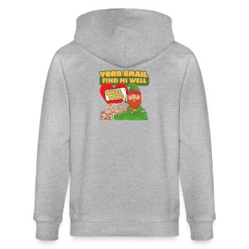 Votre e-mail Find Mi Well - Gnome Humour - Veste à capuche bio CULTIVATOR Stanley/Stella Unisexe - gris chiné - Dos - Luana (180cm)