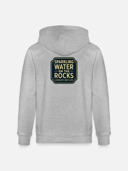 Sparkling water on rocks neon - Stanley/Stella CULTIVATOR  Unisex Organic Hooded Jacket - heather grey