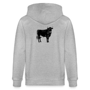 Taureau d’Angus - Veste à capuche bio CULTIVATOR Stanley/Stella Unisexe - gris chiné - Dos - Luana (180cm)