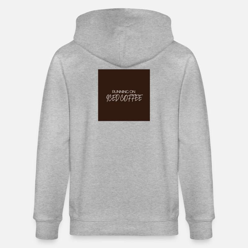 "LAUFEN AUF EISKAFFEE" Grafik-T-Design - Stanley/Stella Unisex Bio-Kapuzenjacke CULTIVATOR  - Grau meliert